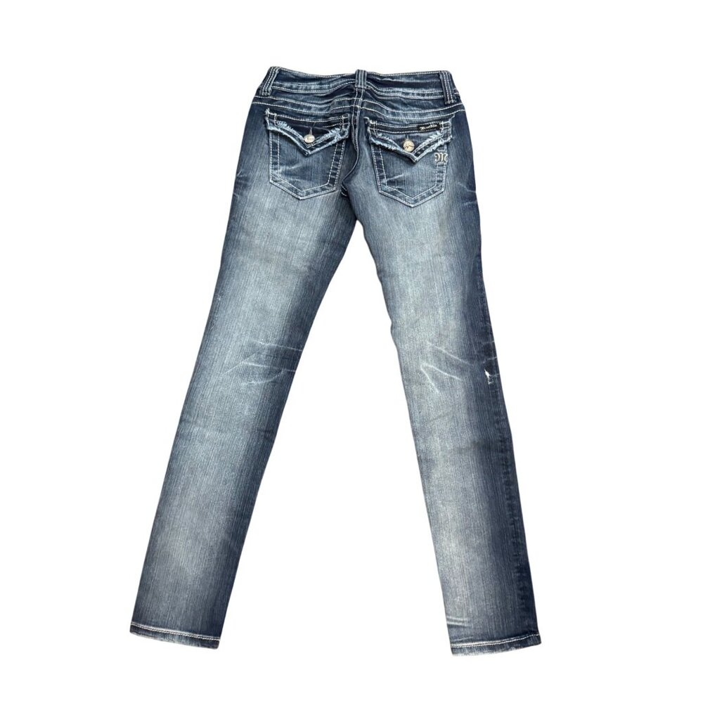Miss Me Womens Skinny Distressed Jeans Size 26 Medium Wash Denim